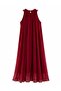 Red Collared Lace Long Dress - 3438