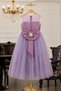 Orchid Detailed Lilac Tulle Children's Evening Dress - 31770 - 2