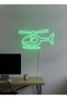 Helikopter Figürlü LED Neon Duvar Tablosu | Yeşil Aydınlatmalı Modern Dekor | Genç Odası - 4