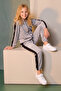 Girl's 2-Piece Stripe Detailed Hooded Zipper Tracksuit Set - 2