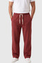 Burgundy 97% Cotton Muslin Fabric Comfortable Fit Breathable Summer Men's Trousers 2600260 - 2