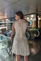 Women's Sleeveless Dress with Back Tie and Sequin Decoration - 6