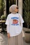 Premium Coffee Is My Love Printed Oversize Unisex T-Shirt 100% Cotton White Coffee Themed T-Shirt - 2