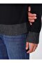 Men's Regular Fit Round Neck Soft Wool Content Long Sleeve Black Sweater - 3