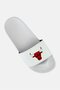 Men Chicago Bulls Primary Logo Slip On Slides, White - 4