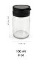 6-Piece Spice Rack Set - Kitchen Organizer Black Modern Glass Spice Rack with Self-Closing Lid 100ml - 5