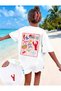Girl's Sirt La Dolce Vita Printed Crew Neck White T-Shirt - 2