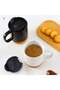 Ceramic Tea Coffee Mug with Cork Bottom 320ML – Portable Mug with Lid for Hot & Cold Drinks, Office Home Travel Coffee & Tea Cup – Black - 5