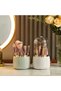 360 °   Rotating Makeup Brush Organizer Dustproof Cosmetic Organizer with Transparent Cover |   White Yh-2001 - 3