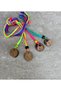 Handmade Set of 4 Wooden Mandala Necklaces - Colorful Neon String Acrylic Design Jewelry - Measurements Are in the Images - 5