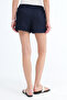 Elastic Waist Linen Shorts Ş18588 - 6