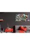 Graffiti Bulldog Canvas Wall Art | 50x100 Inches Gallery Wrapped | Pop Art Street Art with Cartoon Stickers | Urban Dog Decor - 7