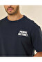 Men Navy Heavy Jersey Text Print T-Shirt - 4