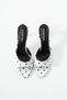 Alora Women's Thin Heeled Single Strap Patent Leather Slippers Stylish Daily and Formal Occasion Shoes
