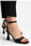 Porja Black Leather Heeled Arched Shoes - 3