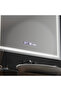 LED Mirror Rectangular, 100x75cm, Verite MotionGlow Marcello, Defogging System, Clock & Thermometer, - 3