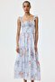 Frill-trimmed smocked-bodice dress