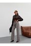 Women's Brown Snow-Washed Draped Loose-Leg Palazzo Jeans/Denim Pants - 2