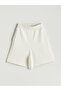 Two Mt Shop Quality Lcw Vision Ecru Women's Shorts with Elastic Waist - 5