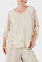 Embroidered and Sequined Silk Blend Buttoned Transparent Blouse Women's Blouse 6901017 - 4