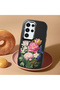 Samsung Galaxy S23 Ultra Compatible Case Camera Protector Black Silicone Couple Phone Case with Floral Pattern - 2