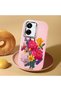 Poco C65 Compatible Case Camera Protector Pink Silicone Couple Phone Case with Floral Pattern - 2