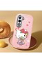 Oppo A5 Compatible Case Camera Protector Pink Silicone Couple Phone Case with Kitty Pattern - 2