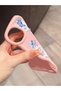 iPhone 13 Pro Max Compatible Case Camera Protector Pink Silicone Couple Phone Case Floral Pattern - 3
