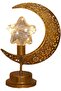 مصباح ليلي لرمضان والعيد، مصباح LED ذهبي على شكل هلال رمضان للزينة، مصباح طاولة على شكل هلال ونجمة للمسلمين - 2