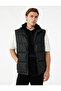 Slim Fit Stand Collar Puffer Vest with Zipper Pocket Detail - 3