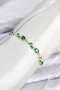 Brass Gold Color Green Zircon Stone Flower Model Women's Bracelet - 2