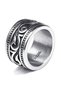 Massive punk ring, wedding ring with Patterned