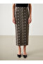 Gray Extra Slim Fit Patterned Women's Skirt - 2