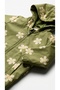 Girls' Raincoat Hooded Zippered Floral Pattern Fleece Inside Seasonal Windbreaker Jacket W60833Z1 - 4