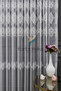 Damask Row Embroidered Intermediate Patterned Embroidery Pattern Design Living Room 1E3 Layer Pleated Tulle Curtain - 2