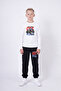 Boy's Round Neck Top and Bottom Set with Print Detail and Elastic Cuffs - 4