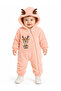 Sweet Deer Embroidered Welsoft Plush Hooded Zippered Winter Unisex Baby Romper