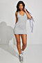 Gray Halter Neck Mini Dress with Back Detail Sh363 - 3