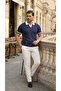Men's Colorful Collared Mesh Patterned Short Sleeve T-Shirt - 3