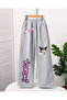 Kuromi Printed Wide Leg Sweatpants for Girls