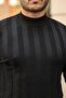Men's Half Turtleneck Embossed Patterned Knitwear - 3
