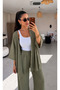 Khaki Casual and Stylish Outdoor Textured Comfortable Cut Double Suit, Suitable for Combinations - 4