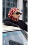 Women's Geometric Pattern Sparkling Crystal Scarf with Silk Feel