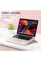 Adjustable Foldable Laptop Stand For Desk, Ventilated Cute Pink Purple Computer Riser With Storage, - 2