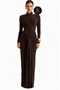 Women's Brown Belted Halter Neck Lined Imported Sandy Maxi Dress