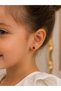 Xuping Red Heart Figured Children's Earrings |   Stoned Gold Color Cute Earrings |   Xp Stamped - 2
