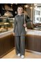 Women's Zehra Dress Modal Fabric Comfortable Fit Two-Piece Islamic Tunic Set Bottom Top Zippered Pants with Pockets Wide Legs Elastic Waist