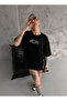 Unisex printed oversize t-shirt - black - 2