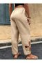 Women's High Waist Elastic Waistband Floral Patterned Trousers with Side Detail - 2