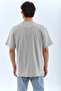 Unisex Oversized stone bicycle collar t-shirt - gray - 2
